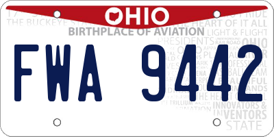 OH license plate FWA9442