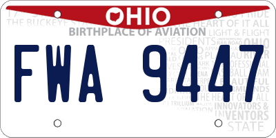 OH license plate FWA9447