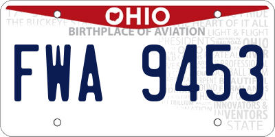 OH license plate FWA9453