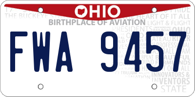 OH license plate FWA9457