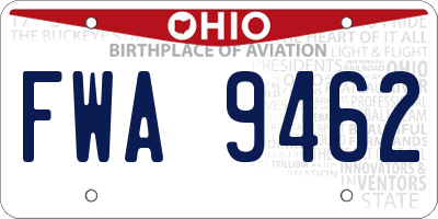 OH license plate FWA9462