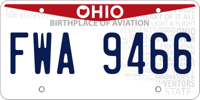 OH license plate FWA9466