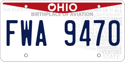 OH license plate FWA9470