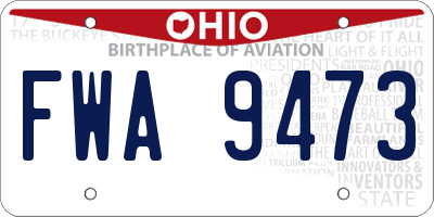 OH license plate FWA9473