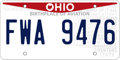 OH license plate FWA9476