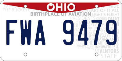 OH license plate FWA9479