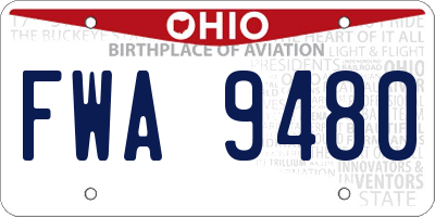 OH license plate FWA9480