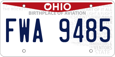 OH license plate FWA9485