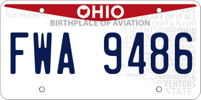 OH license plate FWA9486