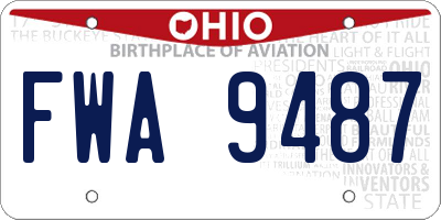 OH license plate FWA9487