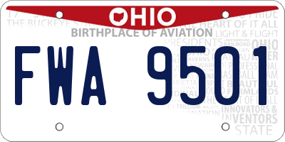 OH license plate FWA9501