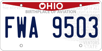 OH license plate FWA9503