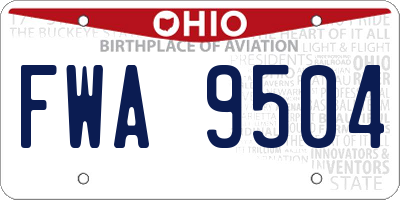 OH license plate FWA9504