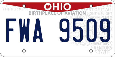 OH license plate FWA9509