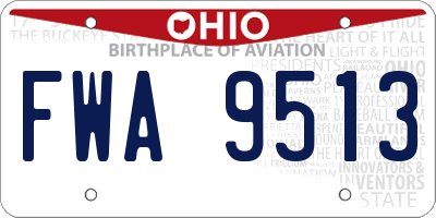 OH license plate FWA9513