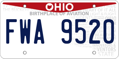 OH license plate FWA9520