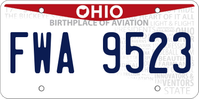 OH license plate FWA9523