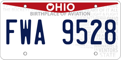 OH license plate FWA9528