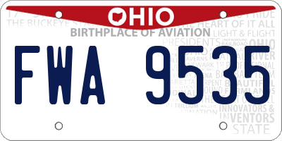 OH license plate FWA9535