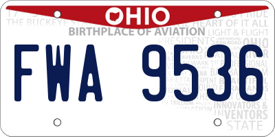 OH license plate FWA9536