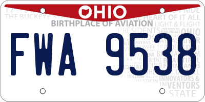 OH license plate FWA9538