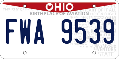 OH license plate FWA9539