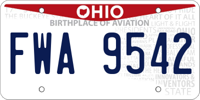 OH license plate FWA9542