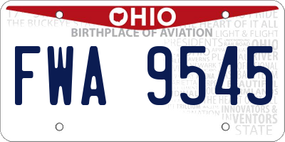 OH license plate FWA9545