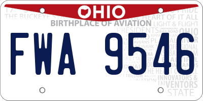 OH license plate FWA9546