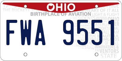 OH license plate FWA9551