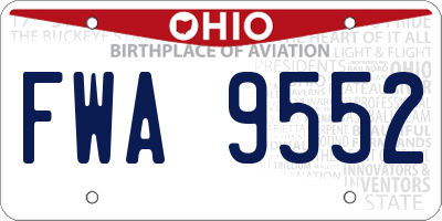 OH license plate FWA9552