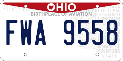 OH license plate FWA9558