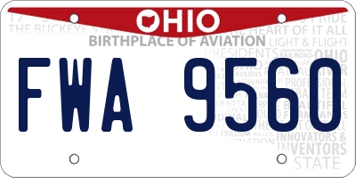 OH license plate FWA9560