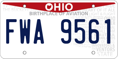 OH license plate FWA9561