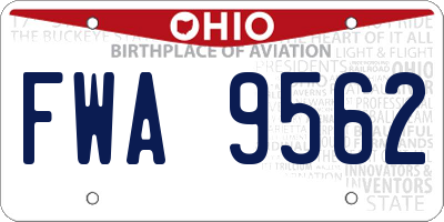 OH license plate FWA9562