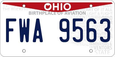 OH license plate FWA9563