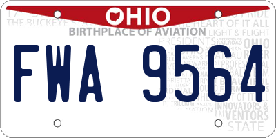 OH license plate FWA9564