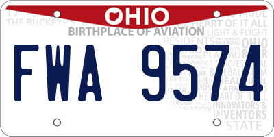 OH license plate FWA9574