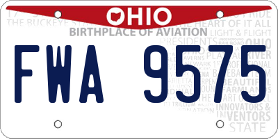 OH license plate FWA9575