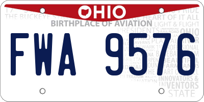 OH license plate FWA9576