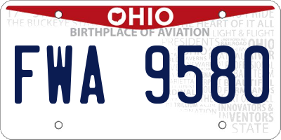 OH license plate FWA9580