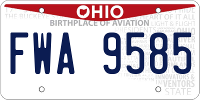 OH license plate FWA9585