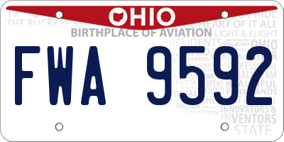 OH license plate FWA9592