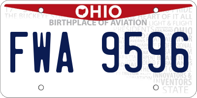 OH license plate FWA9596