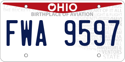 OH license plate FWA9597