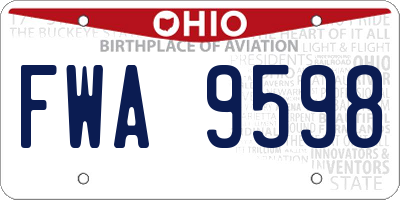 OH license plate FWA9598