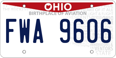 OH license plate FWA9606