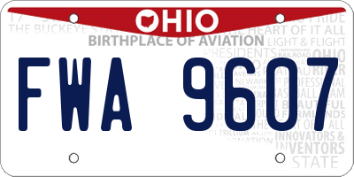 OH license plate FWA9607