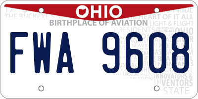 OH license plate FWA9608