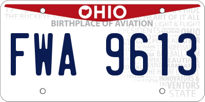 OH license plate FWA9613